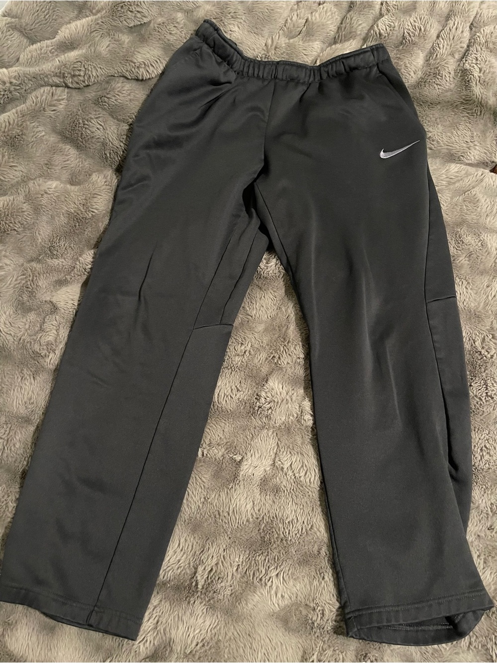 Men’s Nike Black Performance Track Pants with Silver Swoosh